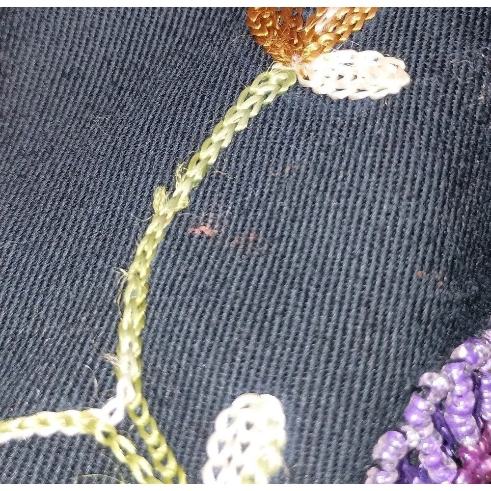 Quacker Factory Jacket Womens 1X 3/4 Sleeve Floral Butterfly Beaded Embellished